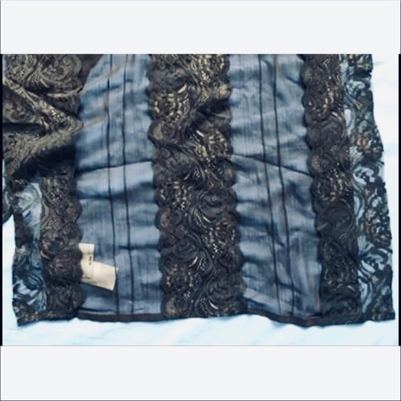New ECHO black rect oblong lace scarf wrap shawl - Picture 3 of 3